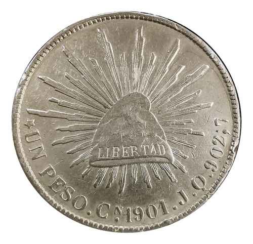 Moneda Un Peso Fuerte Porfiriano Plata Culiacán Cn 1901