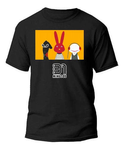 Playera Negra Estampado 31 Min 100% Algodón 15