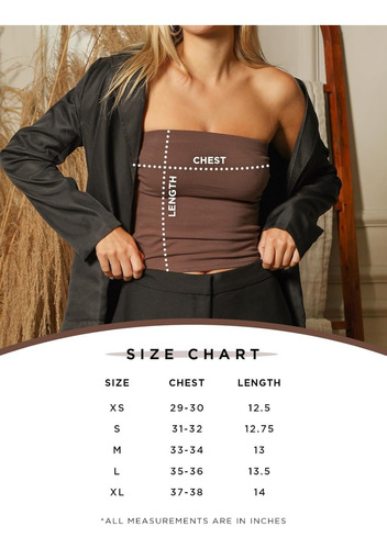 Top Beige Sin Tirantes Para Mujer Con Elástico, Talla Grande