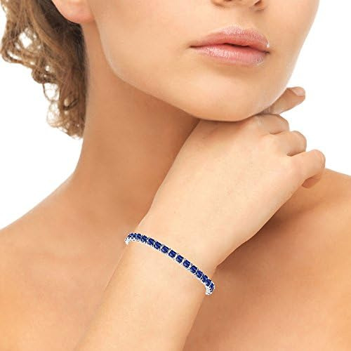 B. Brillante Pulsera De Tenis Clásica Cuadrada De Corte Prin