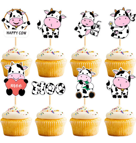 Keaziu 35 Decoraciones Para Cupcakes De Vaca Con Tematica De