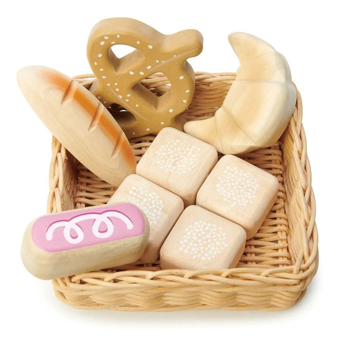 Canasta De Mercado Comida Pan Tender Leaf Toys Basket Bread