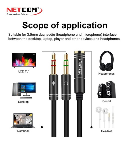 Adaptador Para Unir O Separar Audifonos C/ Microfono Celular