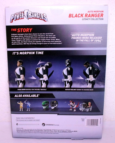 Power Rangers Preto Vira Cabeça Boneco Bandai 2018 Zack
