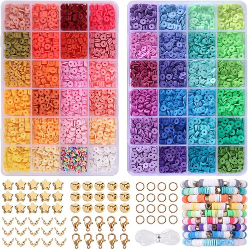 4800 Cuentas De Arcilla Para Hacer Pulseras, 48 Colores