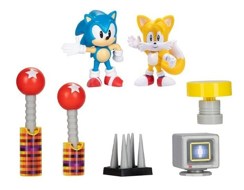 Sonic Hedgehog - Diorama Electrico Con Sonic Y Colitas 