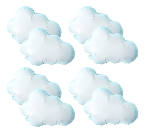 8pcs White Cloud Gender Reveal Baby Foil Balloon - Rainbow /
