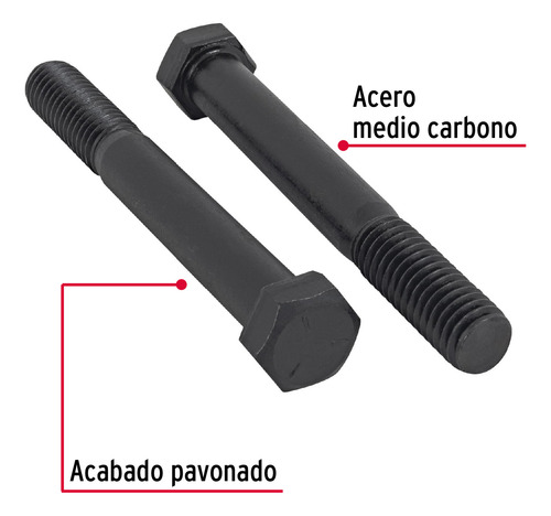 Tornillo 7/16'' X 3-1/2'' Grado 5 Hexagonal Acero 20pz 44796