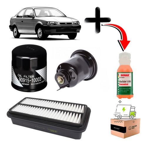 Imagen 1 de 1 de Kit Filtros Para Toyota Tercel 1.5 1995 1997 Bencina 5efe