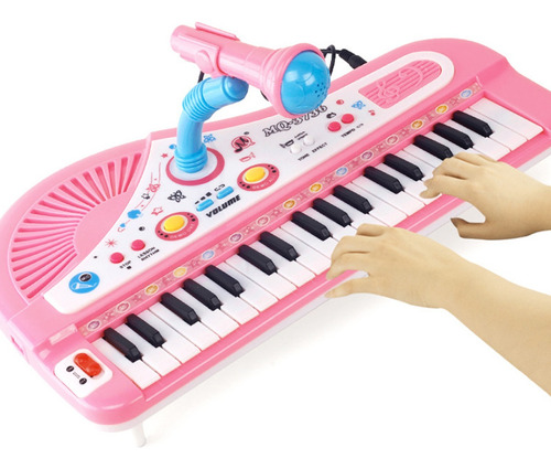 37 Teclado Piano Eléctrico Instrumento Con Micrófono Niños