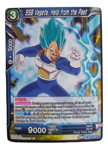 Ssb Vegeta Help From The Past Carta Dragon Ball 