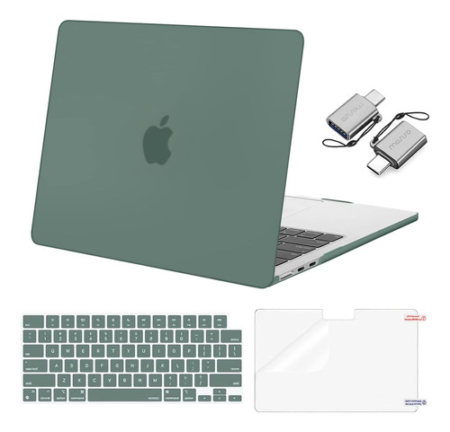 Funda Mosiso Para Macbook Air 13 M2 + C/teclado Verde1