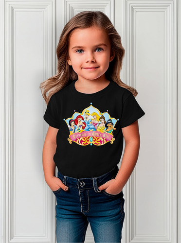 Polera Estampada 100% Algodón Niña Princesas Disney
