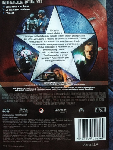 Capitán América: El Primer Vengador - Dvd Original (Usado)
