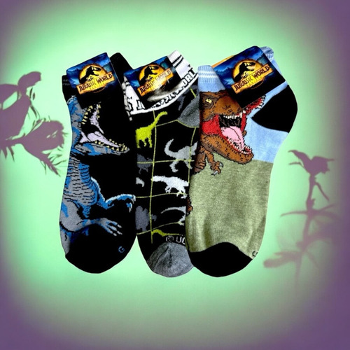 3 Pares Tines De Jurassic Park Surtido Untalla