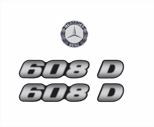 Adesivo Mercedes Benz 608 D Emblema Kit Resinado 3d 18095