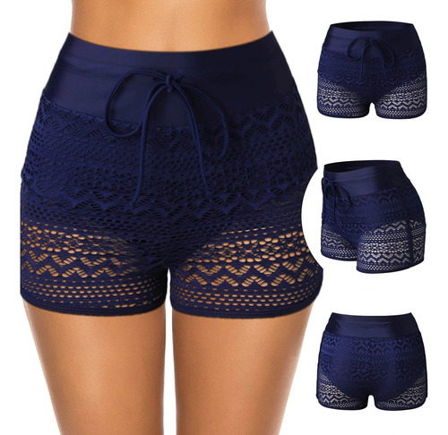 Pantalones Cortos De Encaje Para Mujer, Calzoncillos Tipo Bó