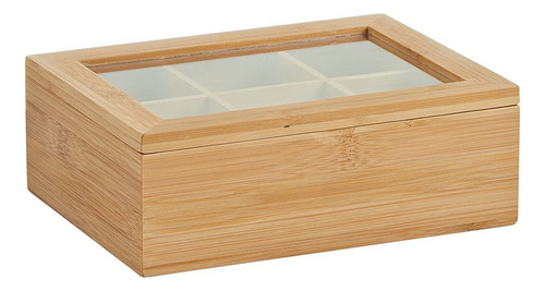 Zeller Caja De Té 21x16x7,5cm, 28 X 28 X 8 Cm, Multicolor