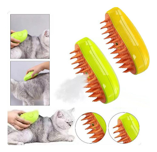 2pcs Cepillo Autolimpiante Para Gatos De Vapor 3 En 1