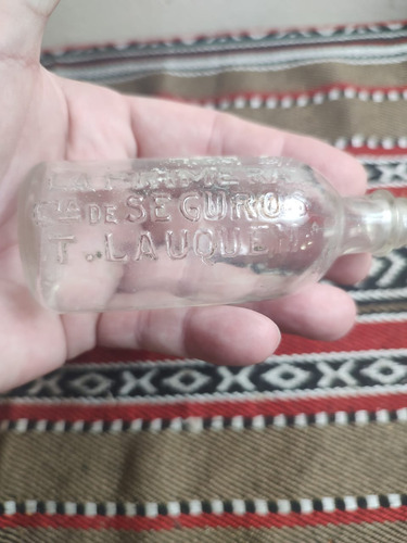 Antigua Botella De Seguros La Primera De Trenque Lauquen 