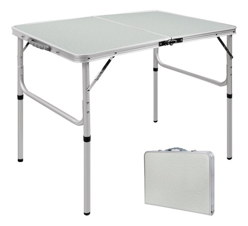 Mesa Plegable Altura Ajustable Campamento Aluminio Ligero