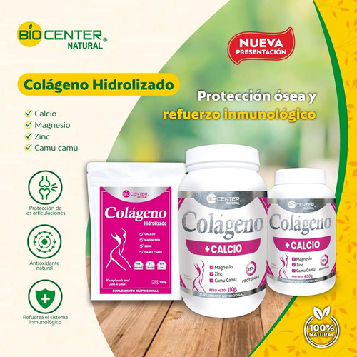 Colageno + Calcio Biocenter Natural Magnesio - Zinc 1 Kg
