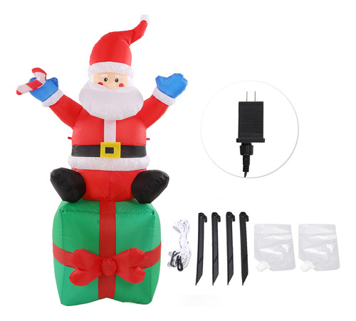 Papá Noel Inflable De 180 Cm/6 Pies Con Iluminación Led Navi