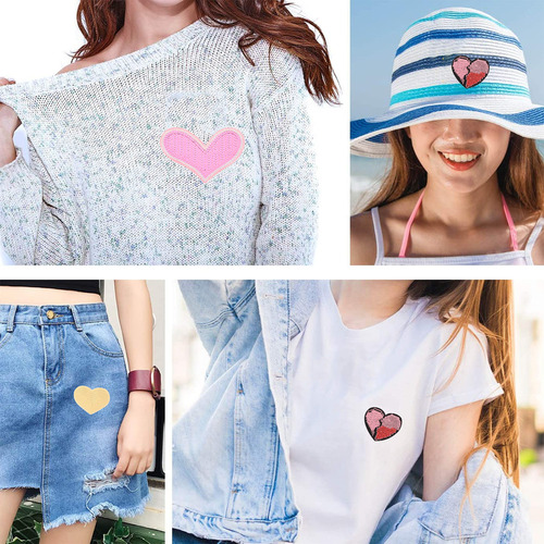 Adhesivo Love Back De Tela Con Forma De Corazón, 15 Unidades