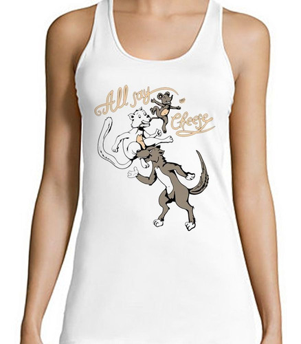 Musculosa All Say Cheese Animales Comiendose Dibujo