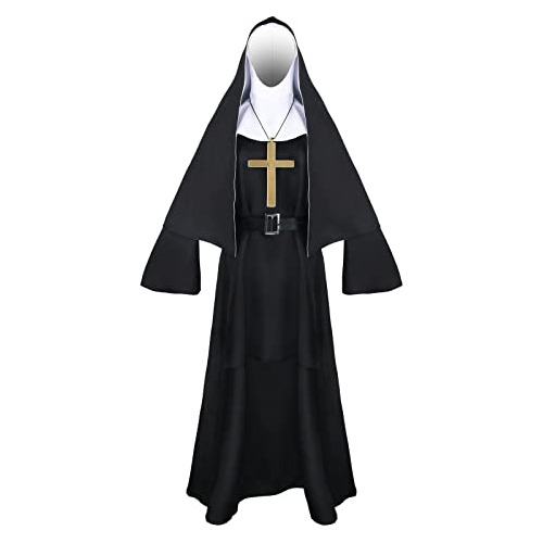 Disfraz De Película De Terror  The Nun , Uniforme Negr...