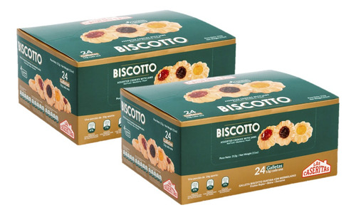 Galletas Caseritas Biscotto Cookies Surtidas 6 Display X 24u