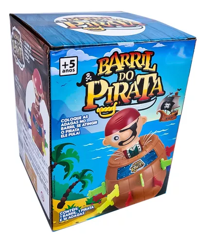 Jogos tabuleiro infantil Barril Pula Pirata ZFT134 Kit Jogo