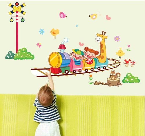 Adhesivo Decorativo Tren De Niños Stickers Pared