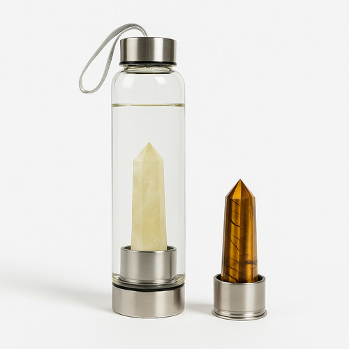 Combo Botella Elixir Cristal + Repuesto Cristales Naturales. Citrino