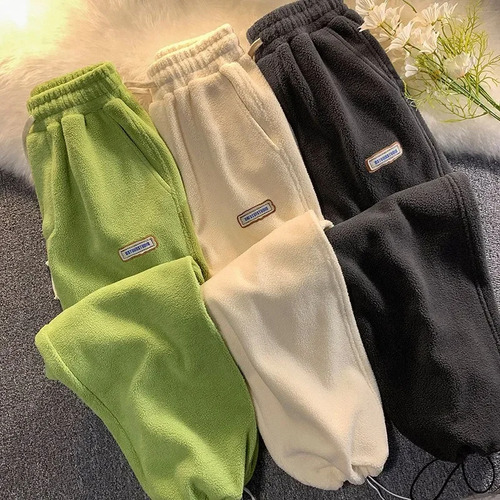 Pantalones Deportivos Tipo Harén Con Forro Polar De Lana De
