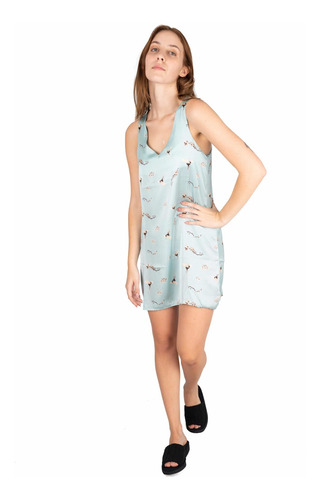 Imagen 1 de 5 de Camisolin Joelle Jelue Camison Pijama Saten Verano Dama