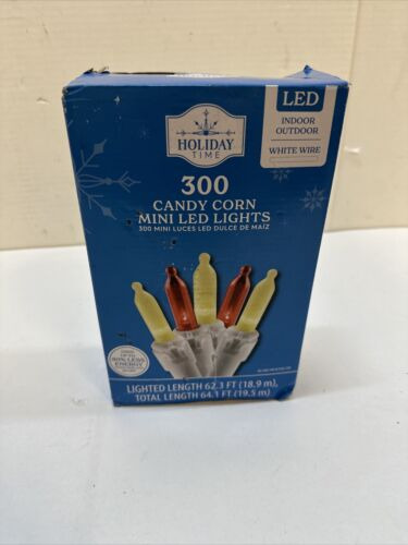 Holiday Time 300 Led Candy Corn Red Gold White Wire Mini Dda