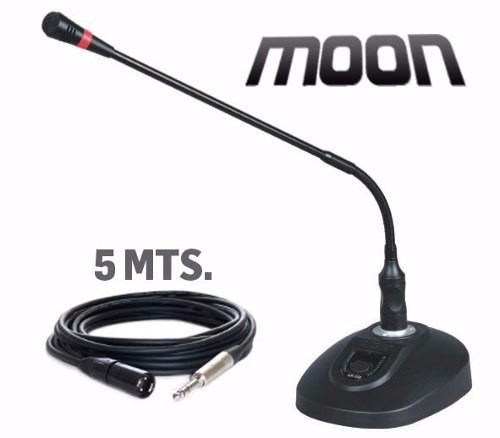 Mic Para Conferencia Cuello De Ganzo Moon Dm10 Base Y Cable