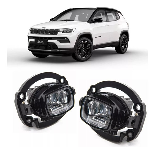 Par Faros Auxiliar Led C Modulo Jeep Compass 2022 2023 2024