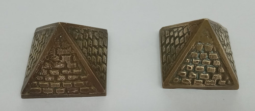 Set De 2 Pirámides De Bronce - Decoración Dorado Oscuro (Usado)