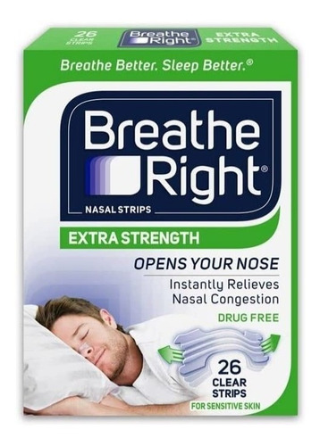 Breathe Right - Tiras Nasales Transparentes Extra Fuertes 