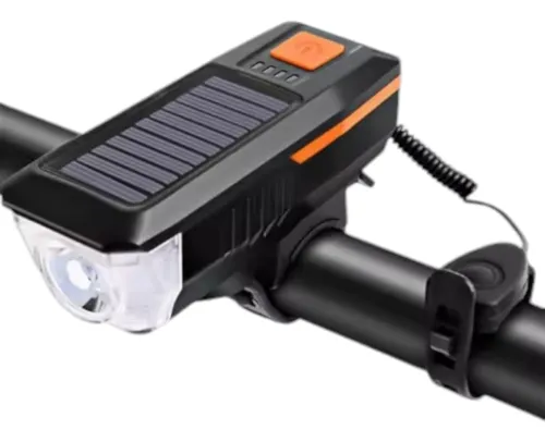 Luz Delantera Bocina Recargable Solar Bicicleta Colores Dzz