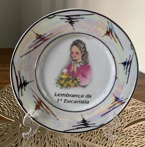 Lembrança De Primeira Eucaristia. Pratinho De Porcelana 16,5