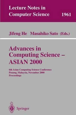 Libro Advances In Computing Science - Asian 2000 - Masahi...