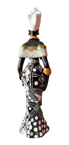 Imagem 2 de 7 de Boneca Africana Turbante E Xale Brancos Artesanato Caruaru