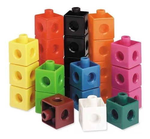 Cubos Conectables 2 Cm 100 Pz 10 Colores / Juguetón