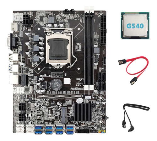 Placa Base B75 Eth Mining, Cpu G540 Y 2 Cables Sata Lga1155