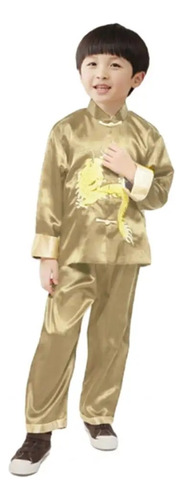 Camisa Tang Suit Para Niños Y Niños Con Bordado De Dragones,