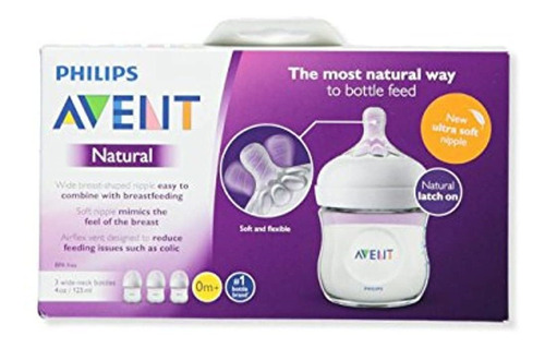 Philips Avent Biberón Natural, Scf010/37, Transparente, 4 On