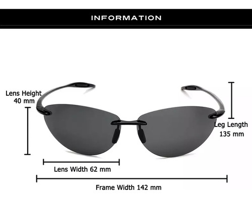 Gafas De Sol Ultraligeras Sin Montura Con Lentes Polarizadas